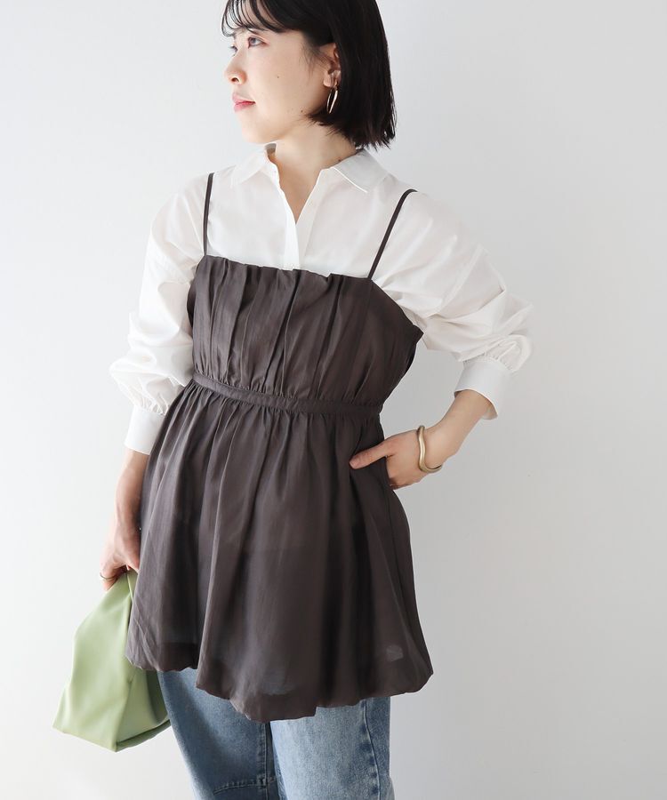 Green Parks「バルーンキャミビスチェ」|ベスト・ジレ|Charcoal Gray