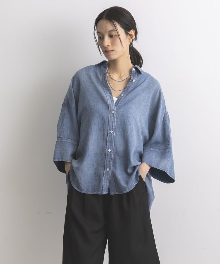 GARAGE OF GOOD CLOTHING「シアーデニムビッグカフスドルマンシャツ」|シャツ・ブラウス|