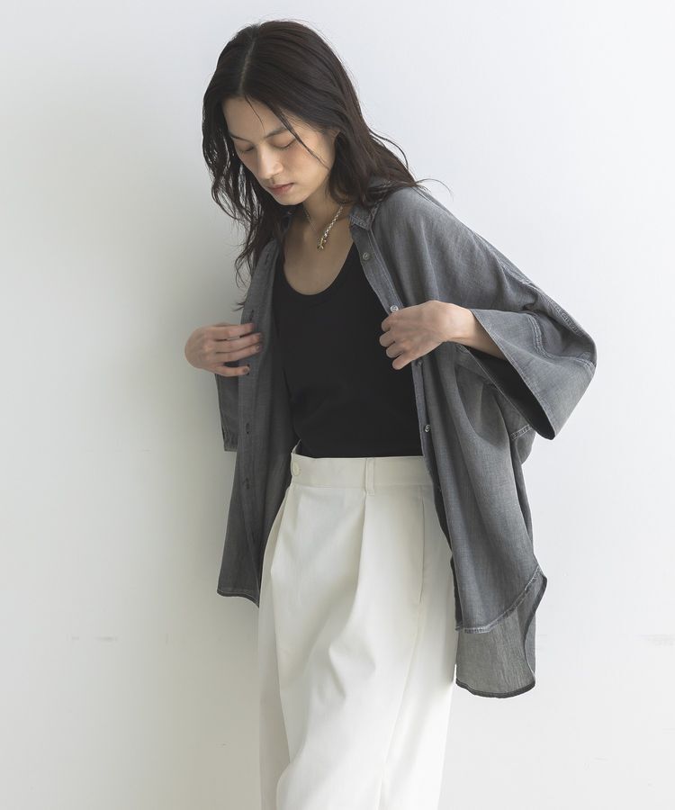 GARAGE OF GOOD CLOTHING「シアーデニムビッグカフスドルマンシャツ」|シャツ・ブラウス|