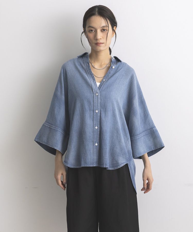 GARAGE OF GOOD CLOTHING「シアーデニムビッグカフスドルマンシャツ」|シャツ・ブラウス|Sax