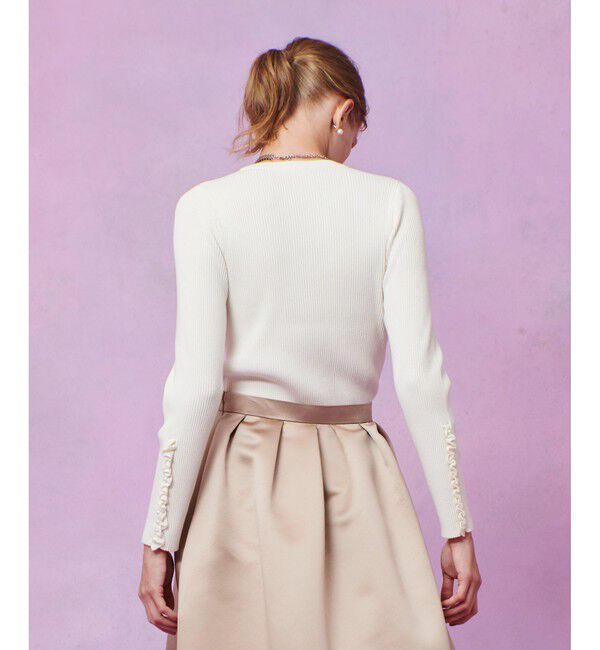 LOULOU WILLOUGHBY「【LOULOU WILLOUGHBY】フリルスリットプルオーバー」|ニット・セーター|