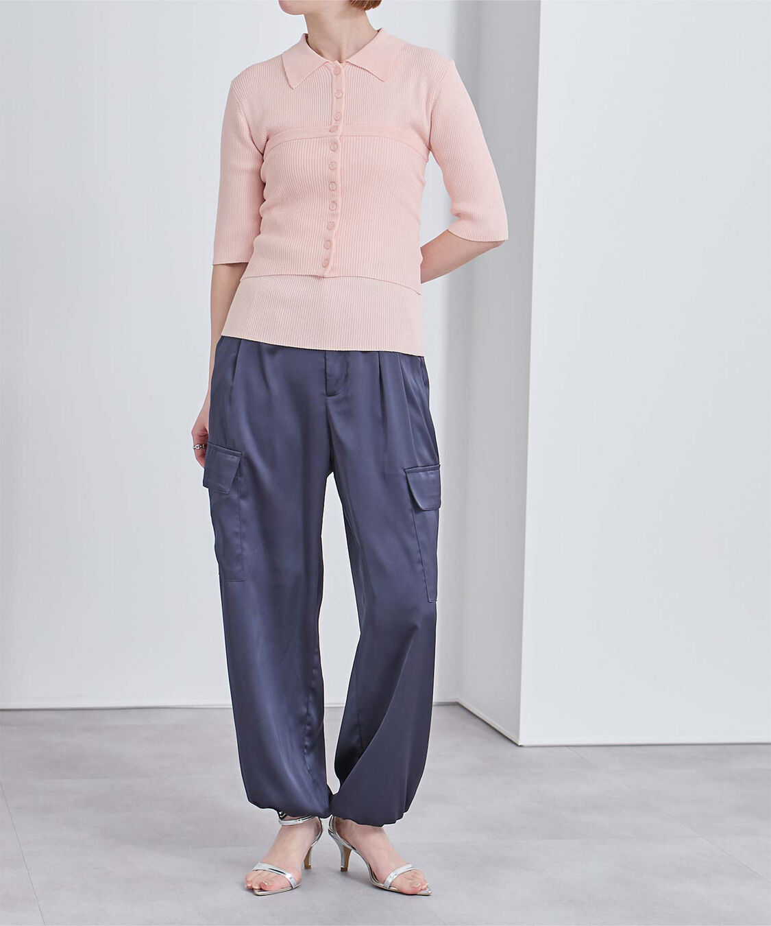 ur's「リブニットポロ&times;ビスチェセット」|ポロシャツ|