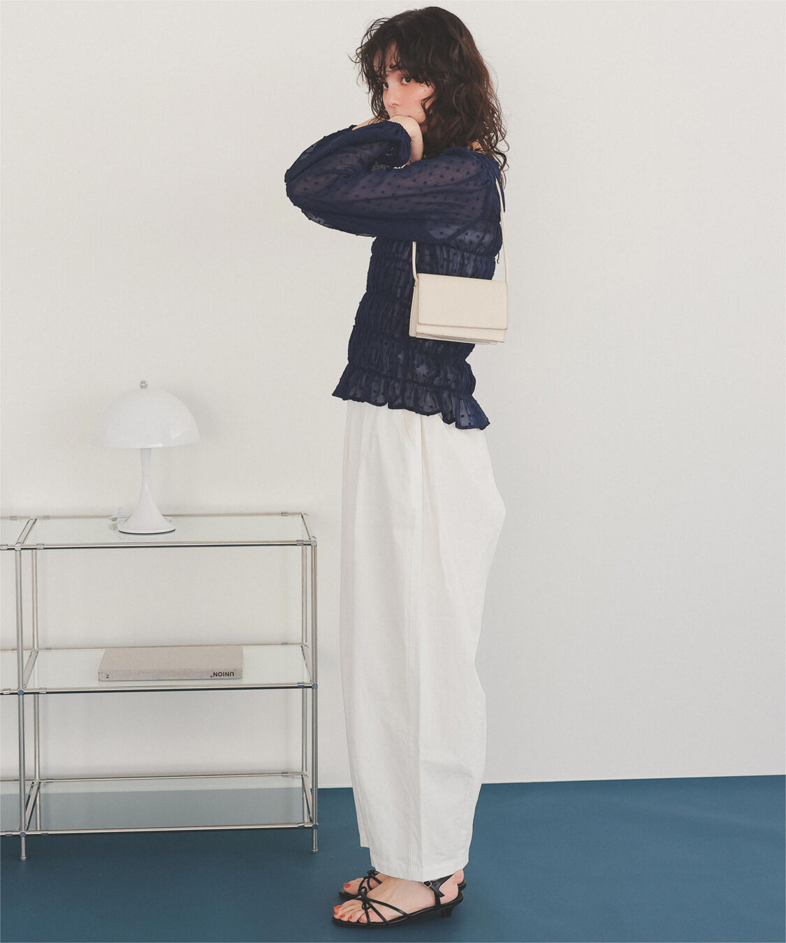 titivate「シアー楊柳ぽこぽこシャーリングトップス」|シャツ・ブラウス|