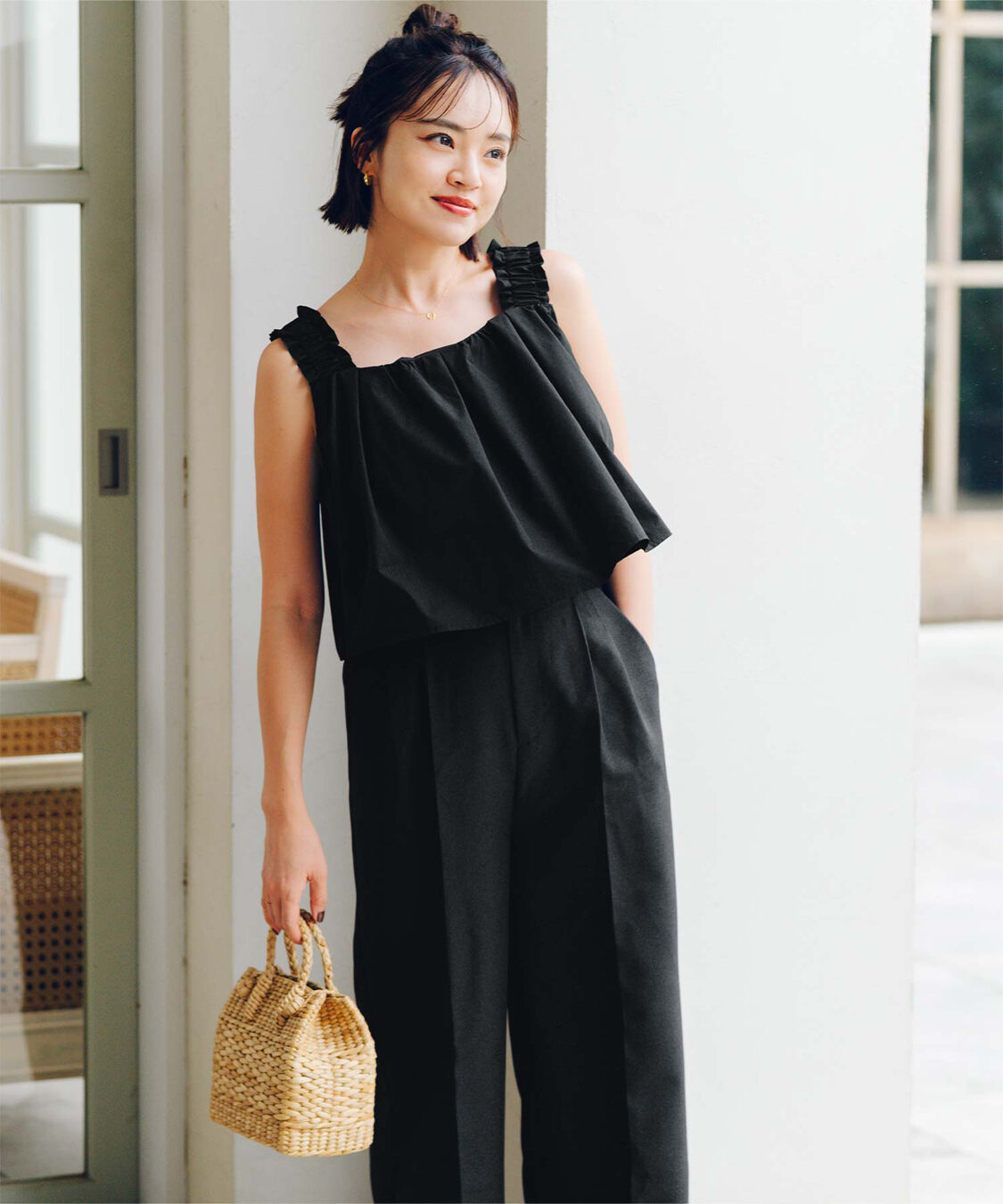 ur's「【春名亜美さんコラボアイテム】2wayフリルショルダートップス」|シャツ・ブラウス|