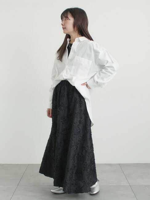 Samansa Mos2「花柄テープ刺繍フレアスカート」|スカート|