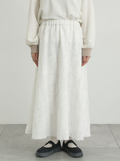 Samansa Mos2「花柄テープ刺繍フレアスカート」|スカート|