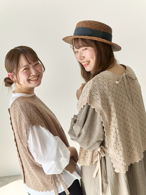 Samansa Mos2「【Cross&times;Staff】前後2WAYニットベスト」|ダウンベスト・ベスト|