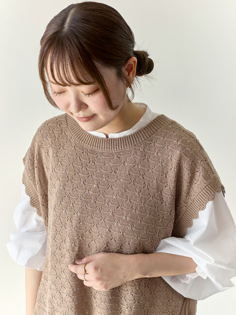 Samansa Mos2「【Cross&times;Staff】前後2WAYニットベスト」|ダウンベスト・ベスト|