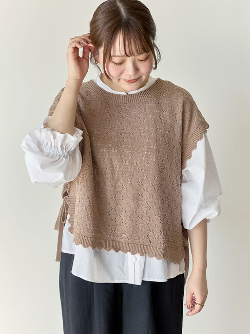 Samansa Mos2「【Cross&times;Staff】前後2WAYニットベスト」|ダウンベスト・ベスト|