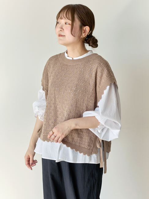 Samansa Mos2「【Cross&times;Staff】前後2WAYニットベスト」|ダウンベスト・ベスト|