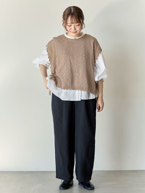 Samansa Mos2「【Cross&times;Staff】前後2WAYニットベスト」|ダウンベスト・ベスト|