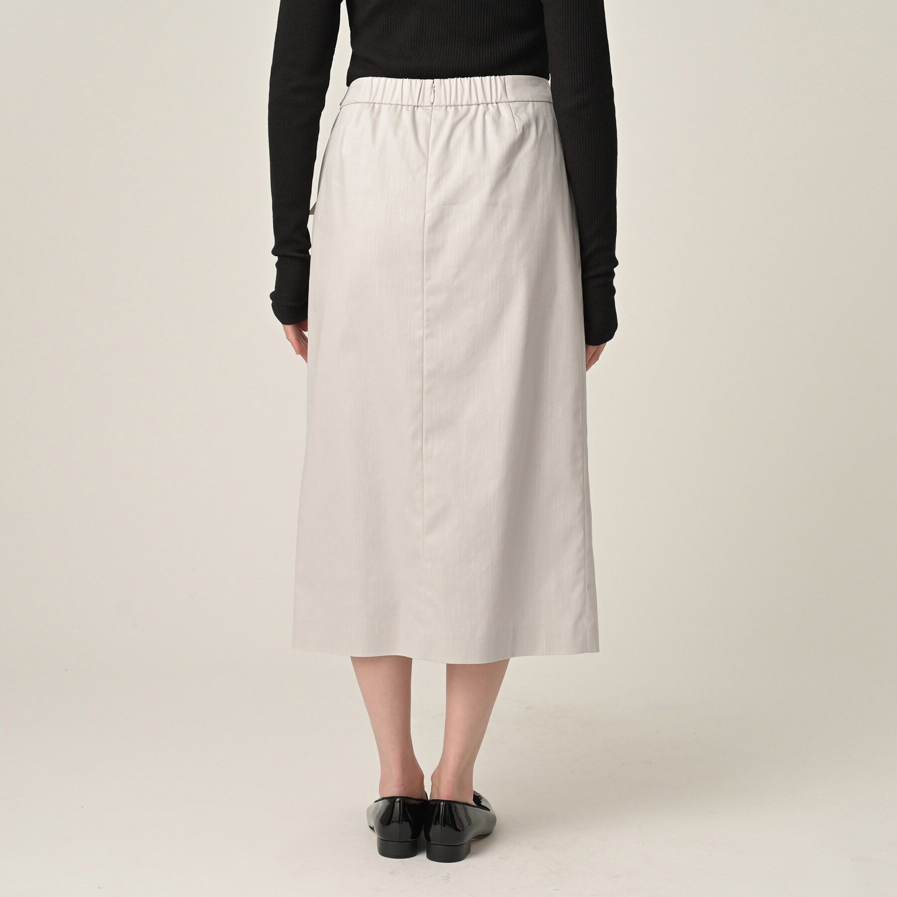 UNTITLED「【洗える/後ろウエストゴム】デニム調シャンブレーナロースカート」|スカート|