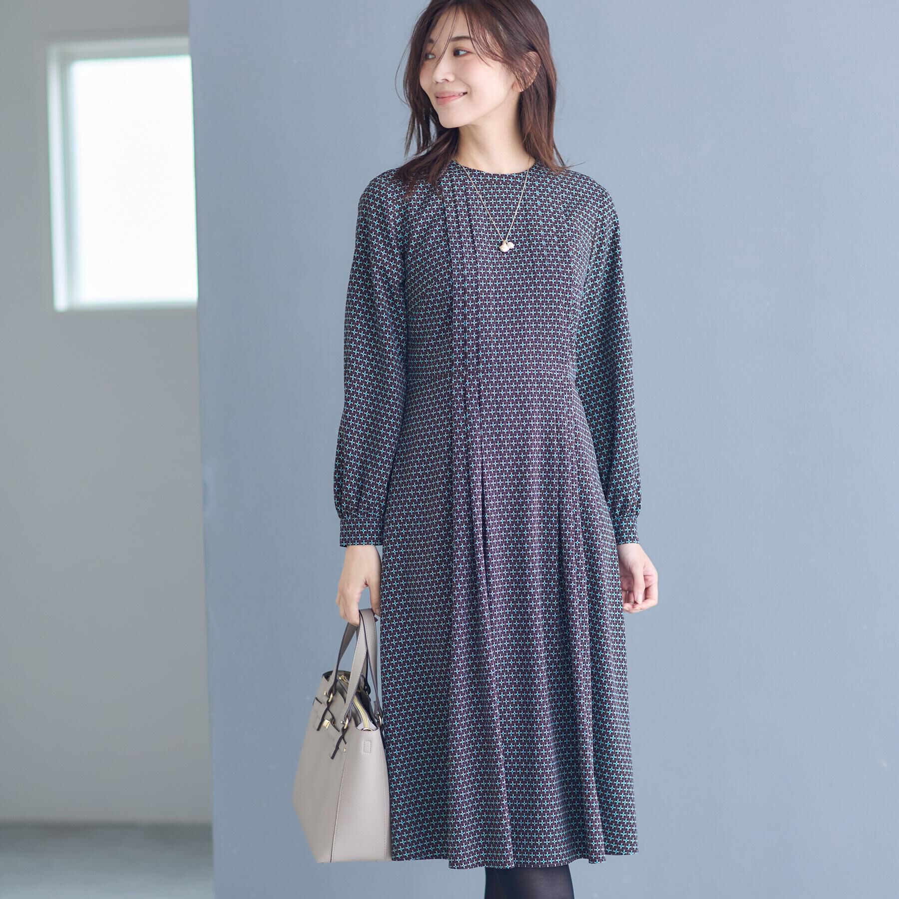 Reflect「【通勤にもお出かけにも◎】ジオメプリントクラシカルワンピース」|ワンピース|