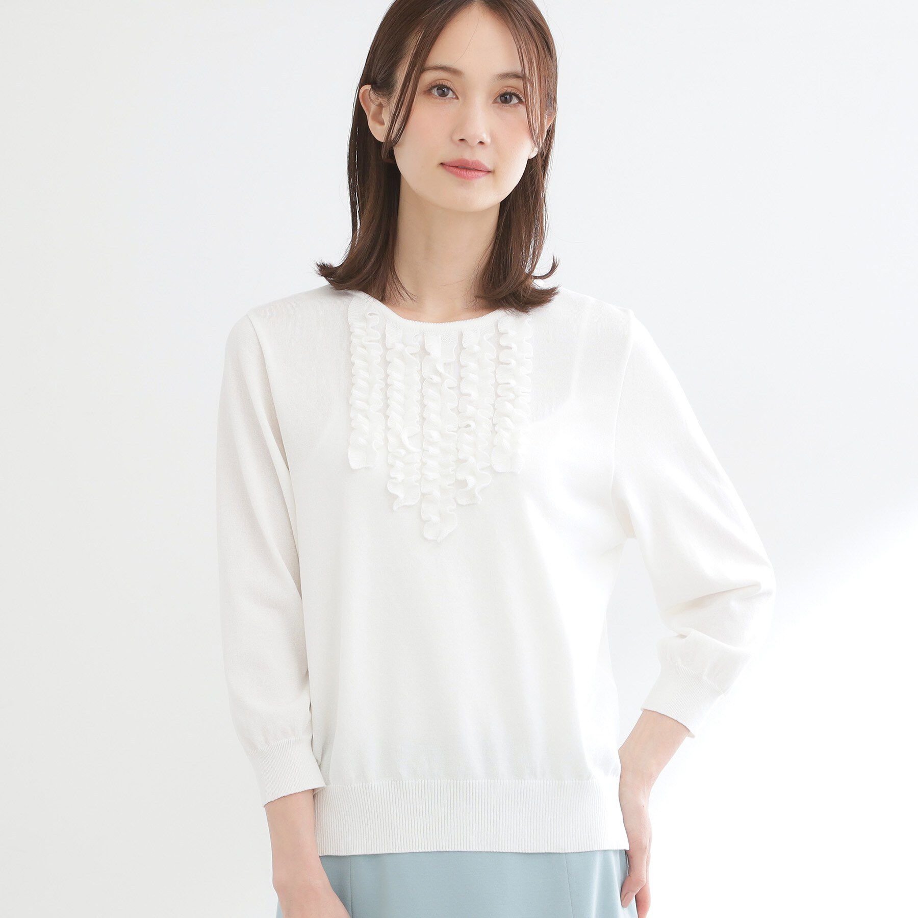 Reflect「フロントフリルデザインニット」|ニット・セーター|