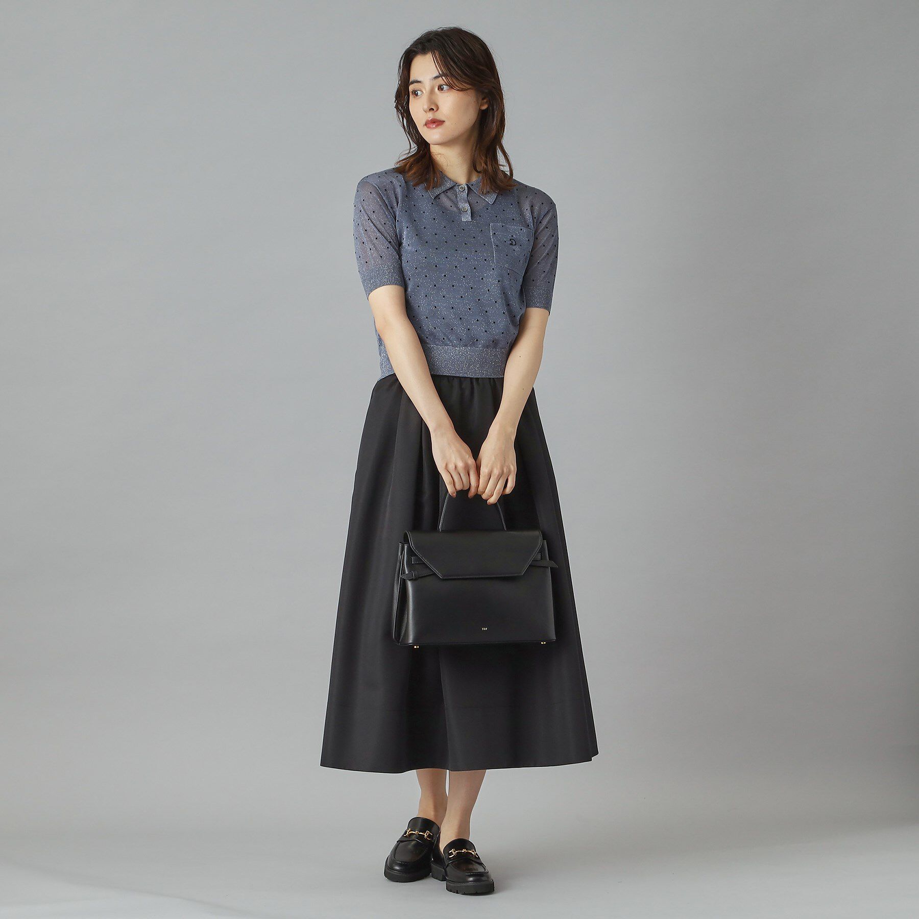 DRESSTERIOR「ドットシアーポロニット」|ポロシャツ|