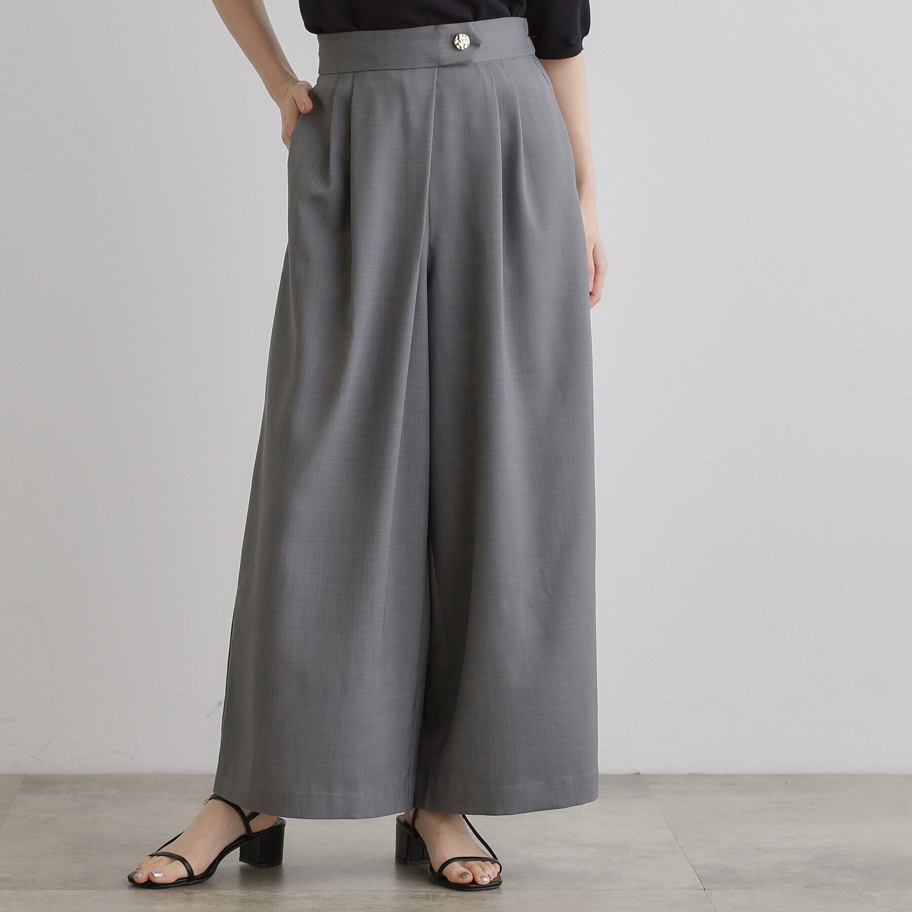 grove「エフォートレスマキシスカンツ」|その他|チャコールグレー(0