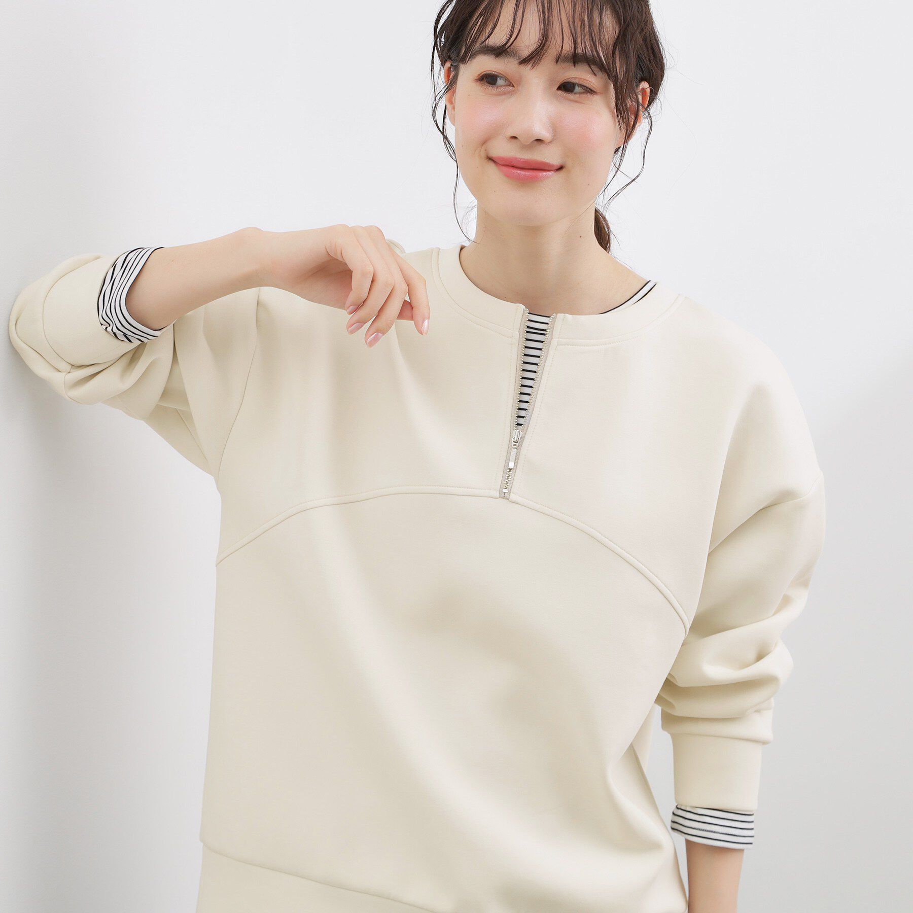 grove「2WAYハーフジップスウェット」|パーカー|