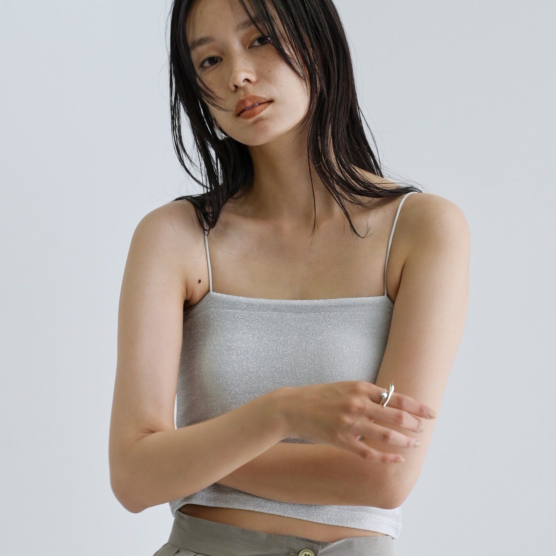 GALLEST「【一部店舗限定】カップ付きラメキャミソール」|キャミソール|