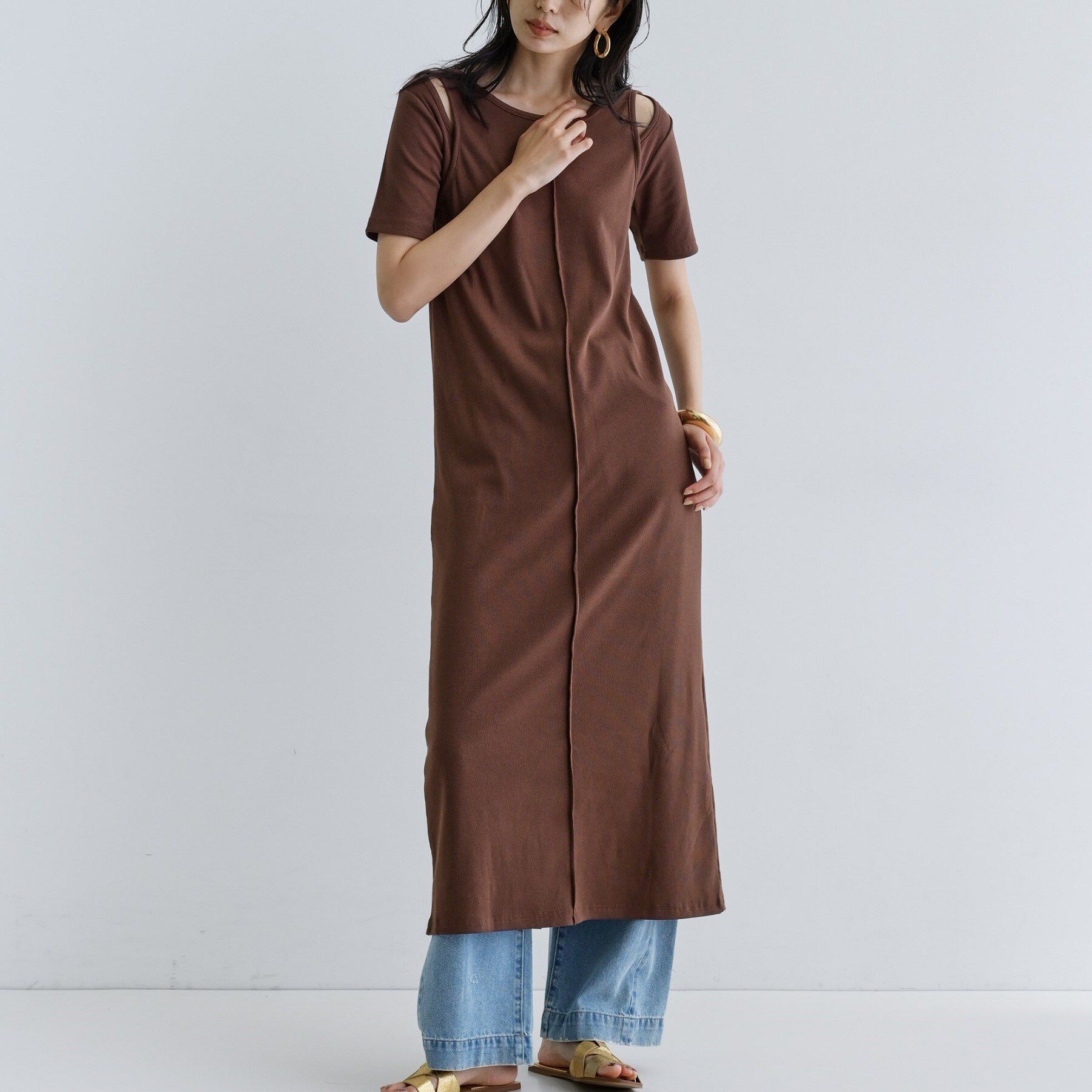 GALLEST「【一部店舗限定】リブカットソーワンピース」|ワンピース|