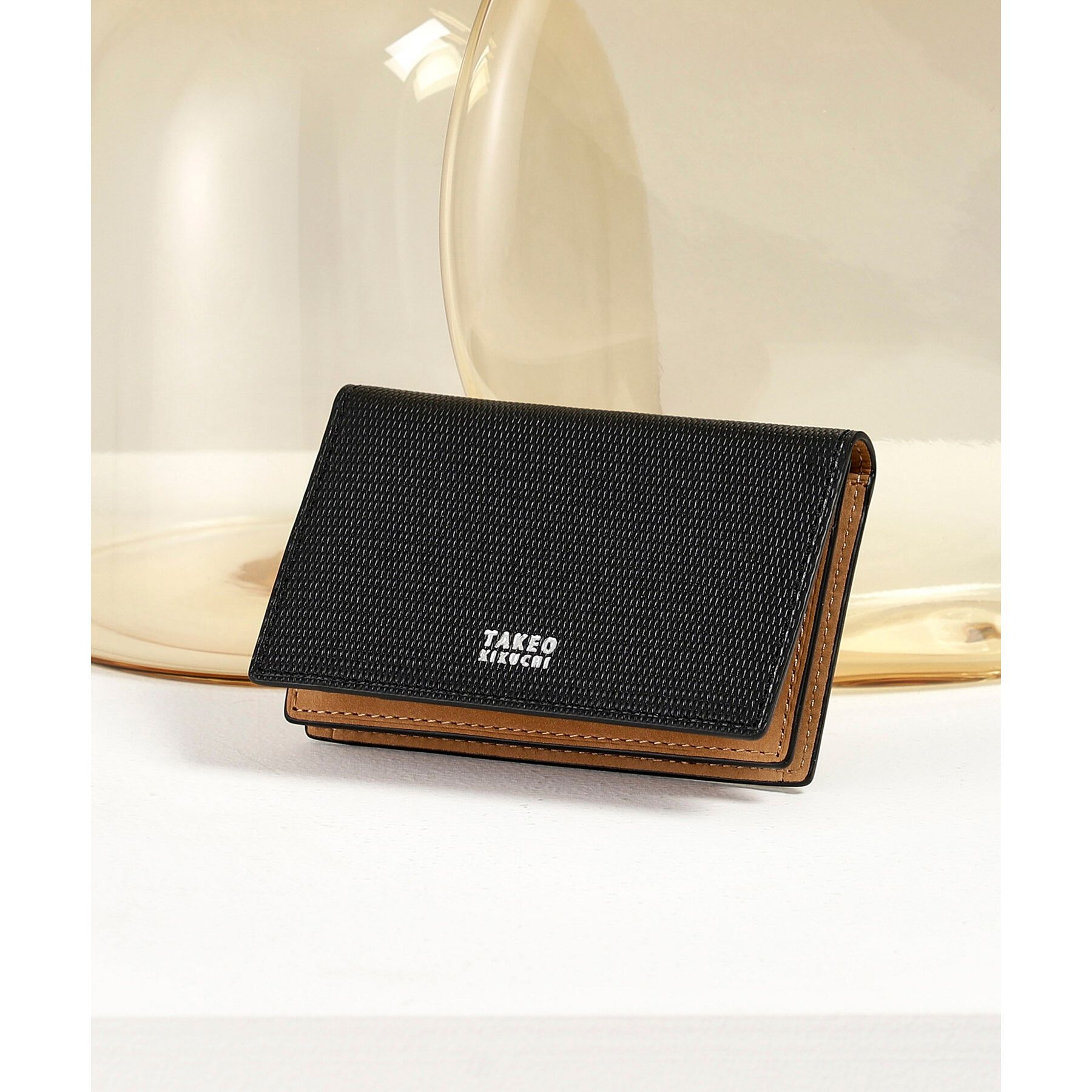 TAKEO KIKUCHI「【ソフト＆ナチュラル】ミニメッシュ レザー 名刺入れ」|名刺入れ・カードケース|ブラック(519)