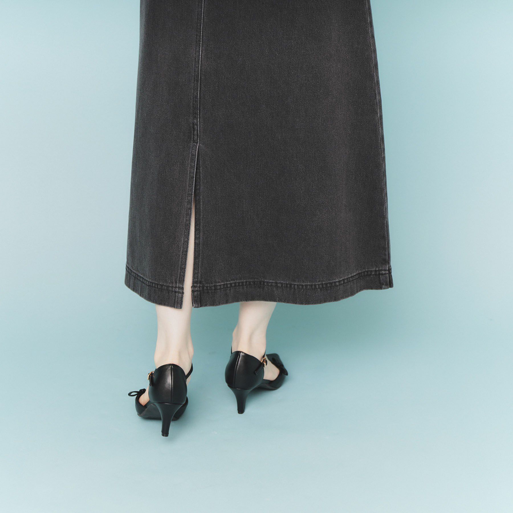 index「《丈が選べる》Aラインデニムロングスカート【洗濯機洗い可】」|スカート|