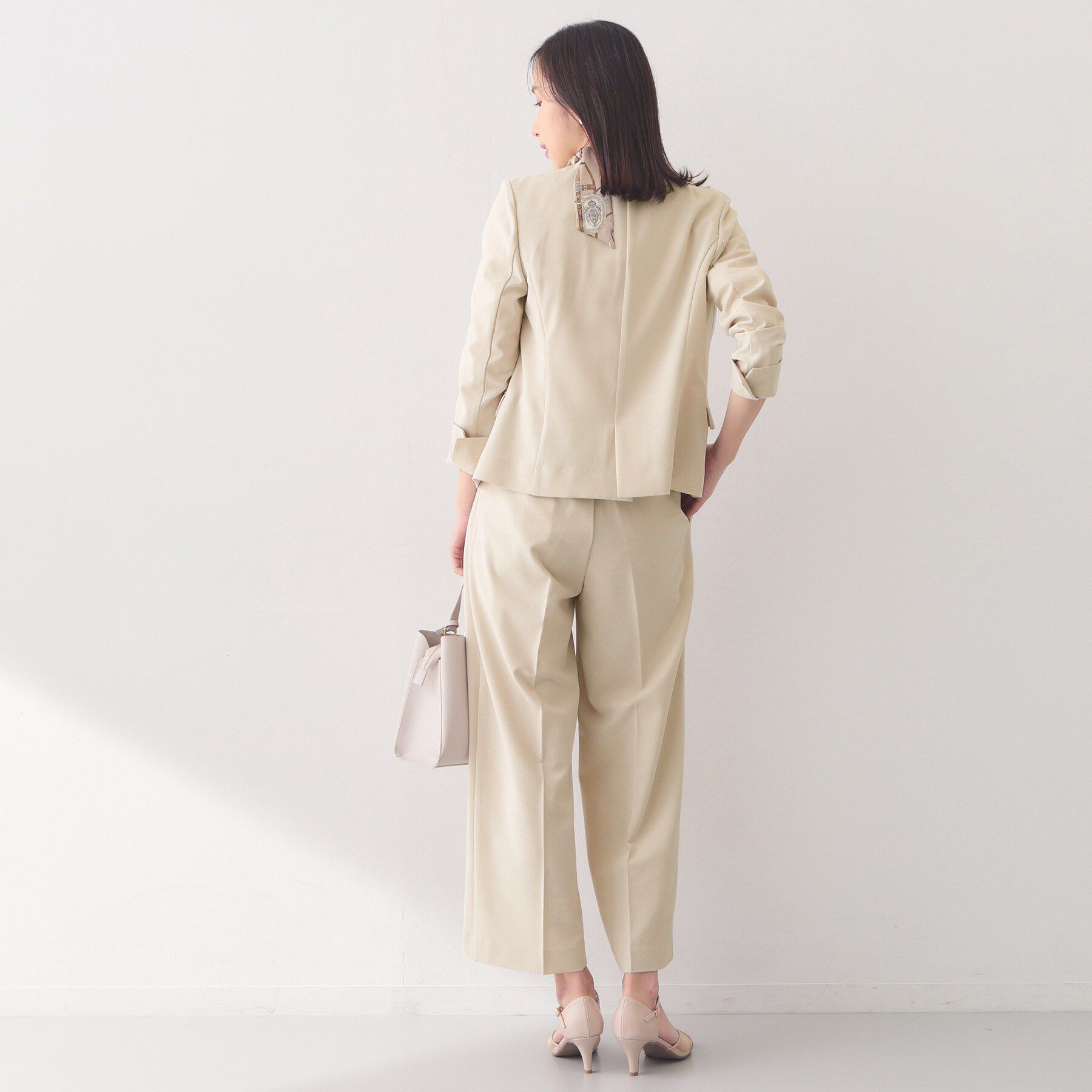 index「セットアップ対応 ノーカラージャケット【ウォッシャブル・接触冷感・吸水速乾・防シワ・ストレッチ】」|ノーカラージャケット|