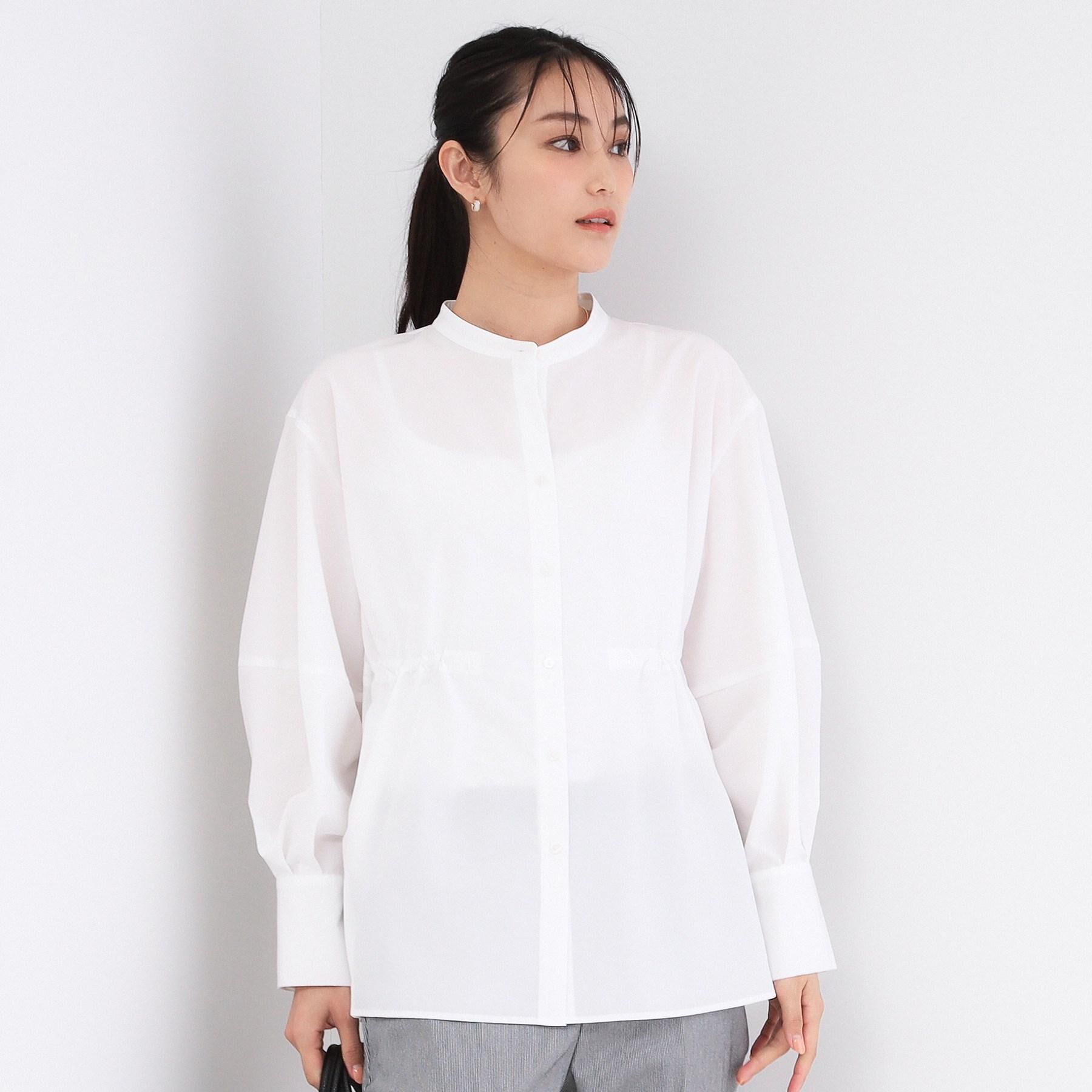 OPAQUE.CLIP「ストライプペプラムデザインブラウス【洗濯機OK】」|シャツ・ブラウス|