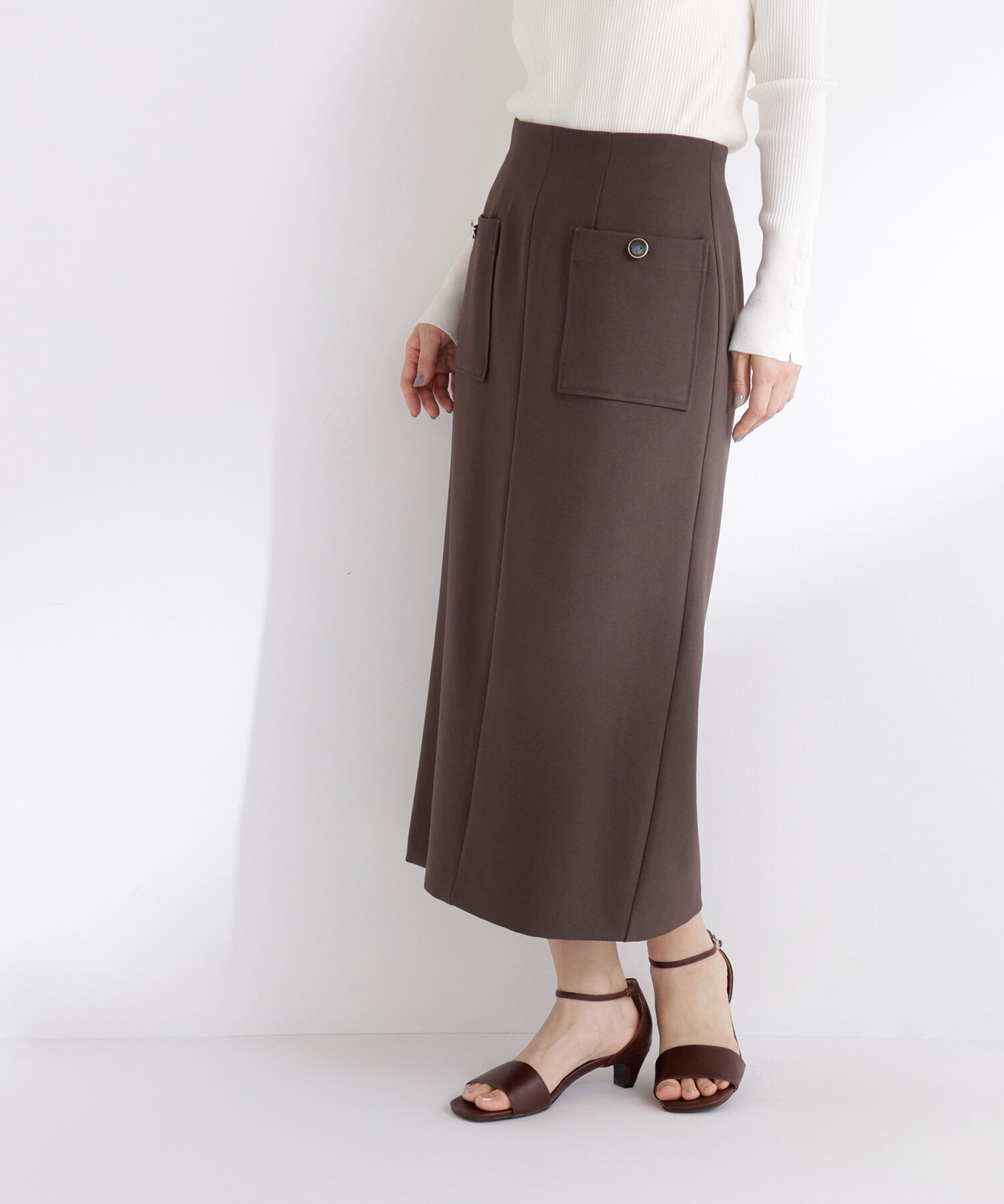  「アウトポケットナロースカート」|スカート|