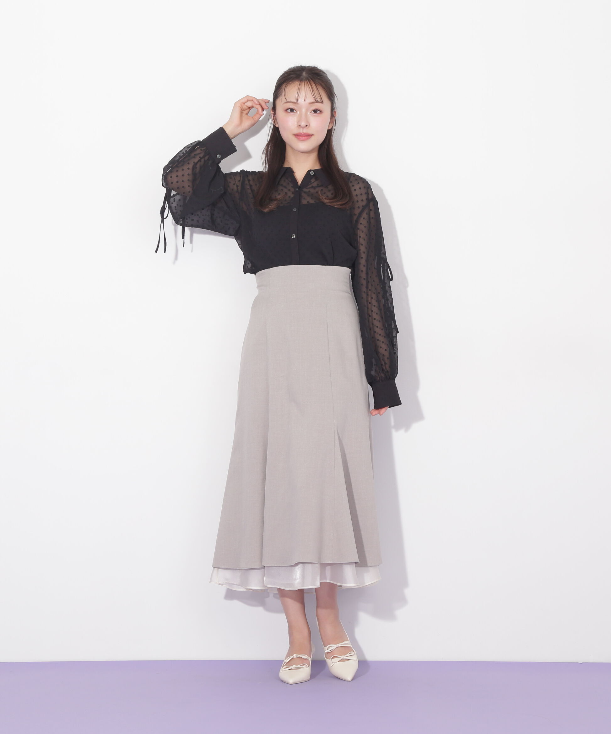  「バックギャザーシアーシャツ」|シャツ・ブラウス|