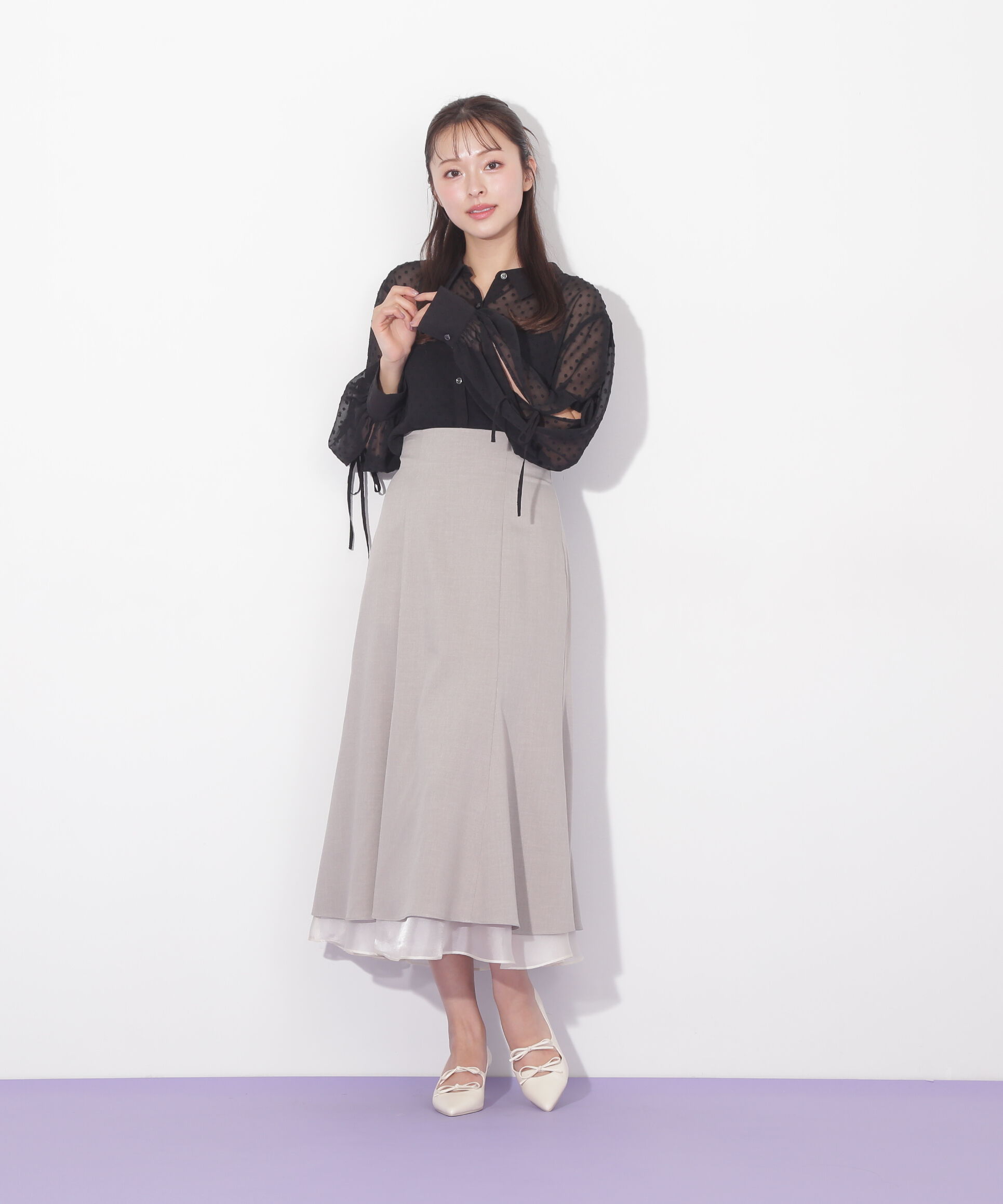  「バックギャザーシアーシャツ」|シャツ・ブラウス|