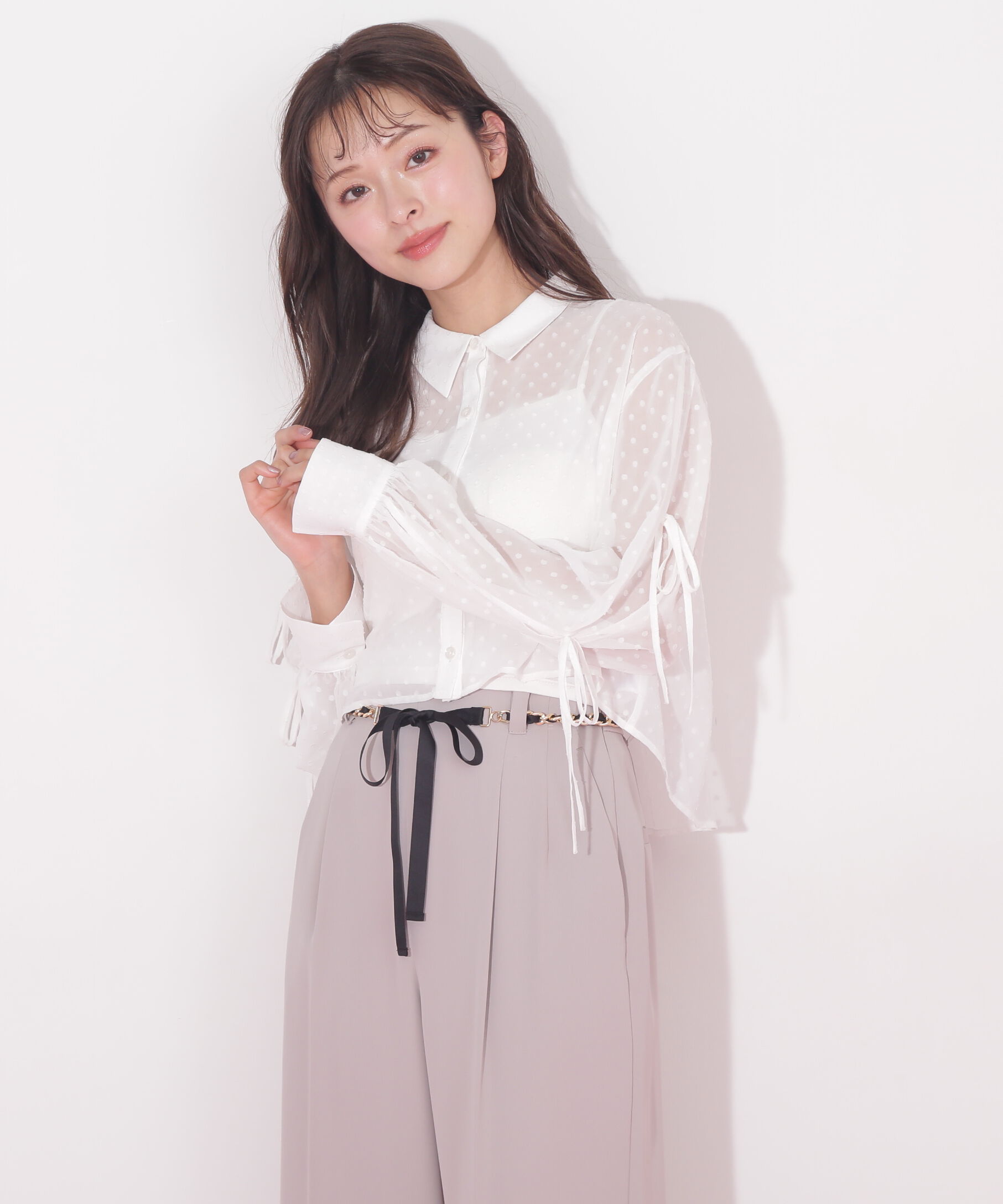  「バックギャザーシアーシャツ」|シャツ・ブラウス|