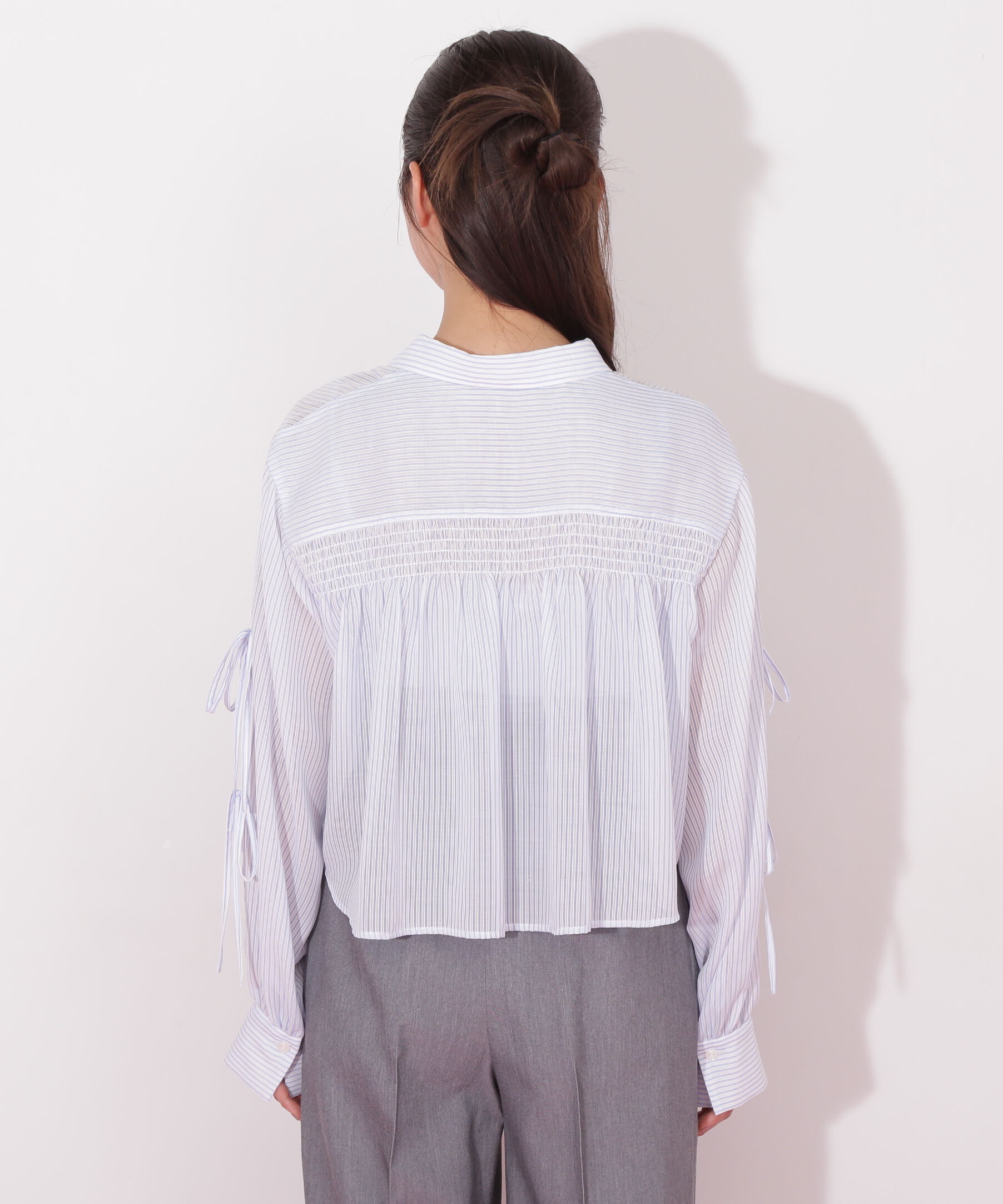  「バックギャザーシアーシャツ」|シャツ・ブラウス|