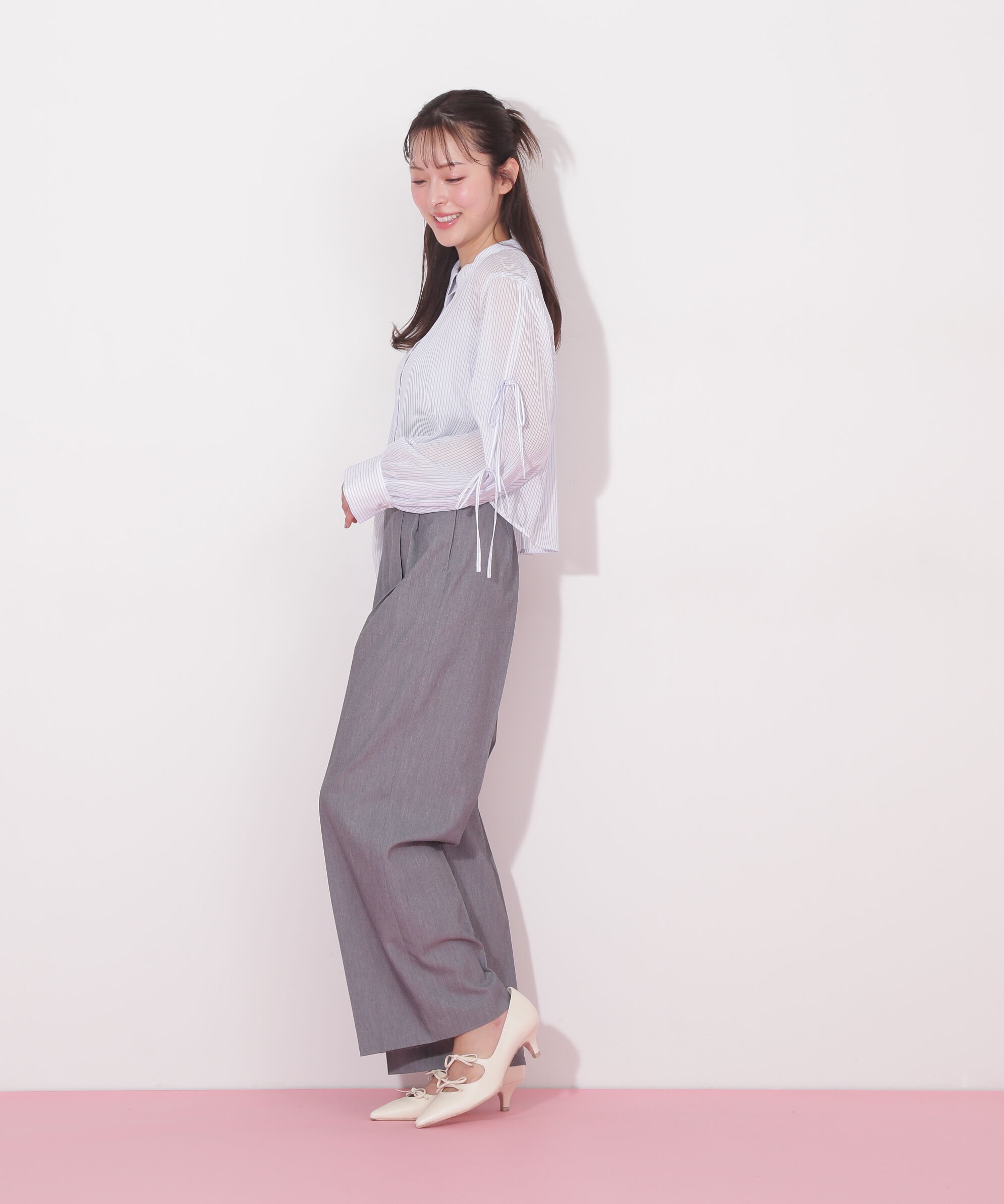  「バックギャザーシアーシャツ」|シャツ・ブラウス|