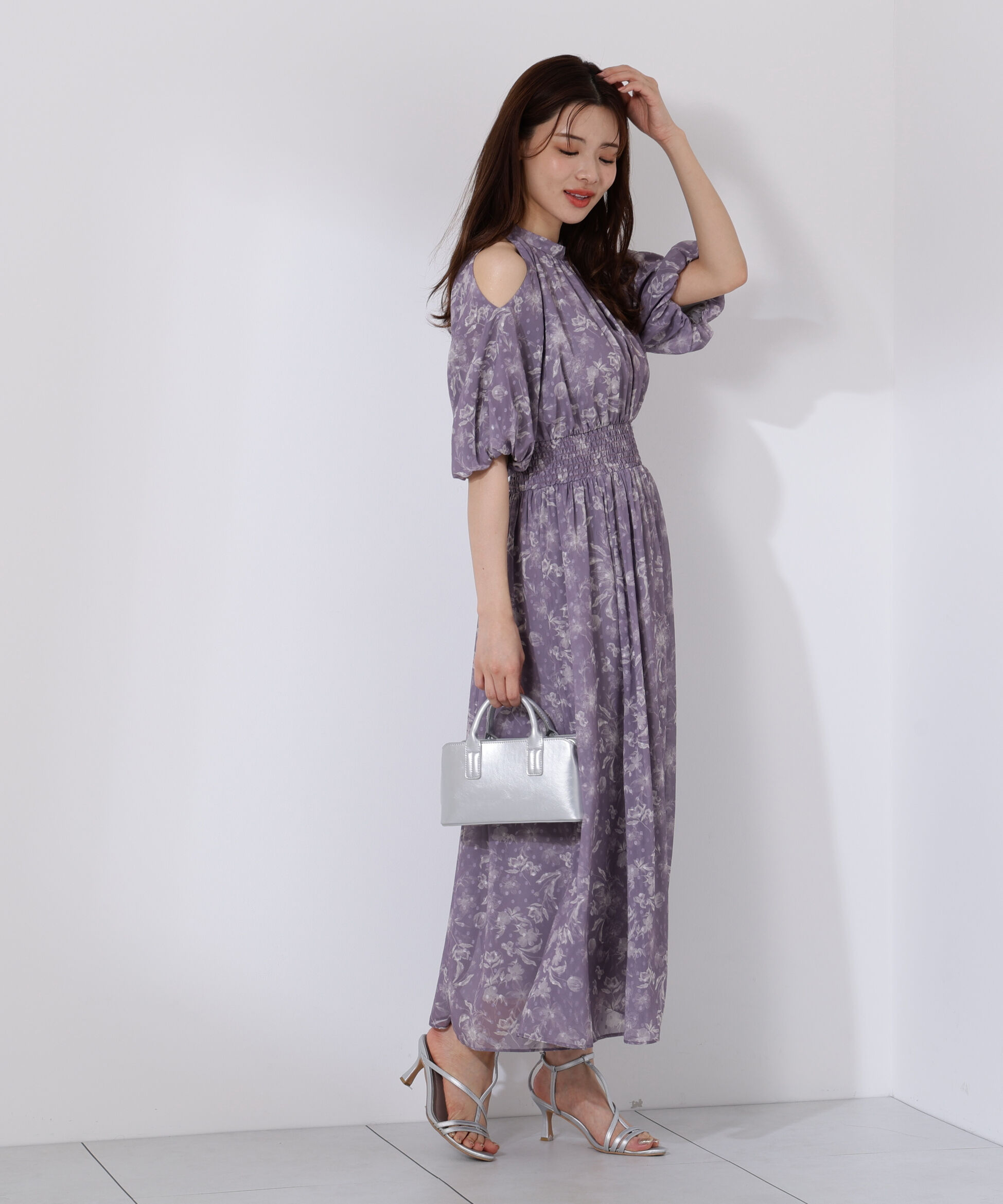 PROPORTION BODY DRESSING「オープンショルダー花柄ワンピース」|ワンピース|