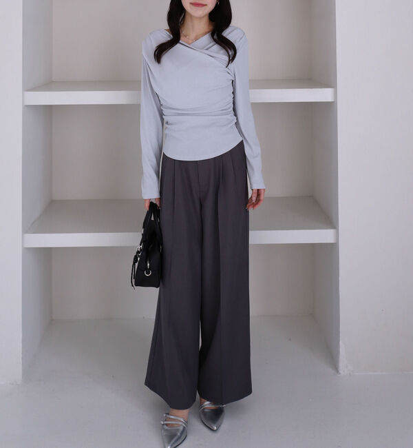 archives「【ＯＮかわ】クロスタックドレープオフショルカットＴＯＰＳ」|Tシャツ・カットソー|