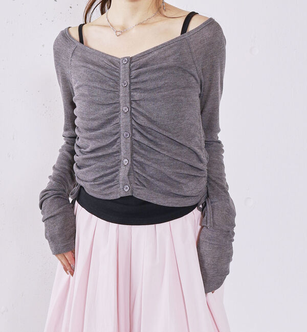 archives「レイヤードカットＳＥＴ　ＴＯＰＳ」|カーディガン|CHARCOAL GRAY