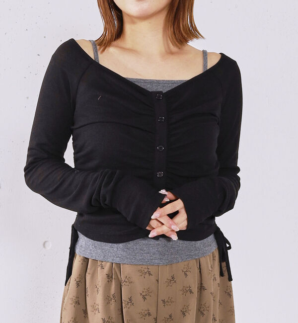 archives「レイヤードカットＳＥＴ　ＴＯＰＳ」|カーディガン|BLACK