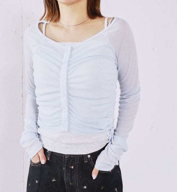 archives「レイヤードカットＳＥＴ　ＴＯＰＳ」|カーディガン|BLUE