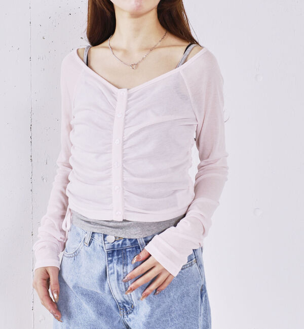 archives「レイヤードカットＳＥＴ　ＴＯＰＳ」|カーディガン|PINK