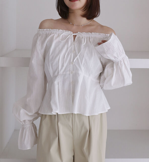 archives「からみ刺繍２ｗａｙオフショルペプラムブラウス」|シャツ・ブラウス|