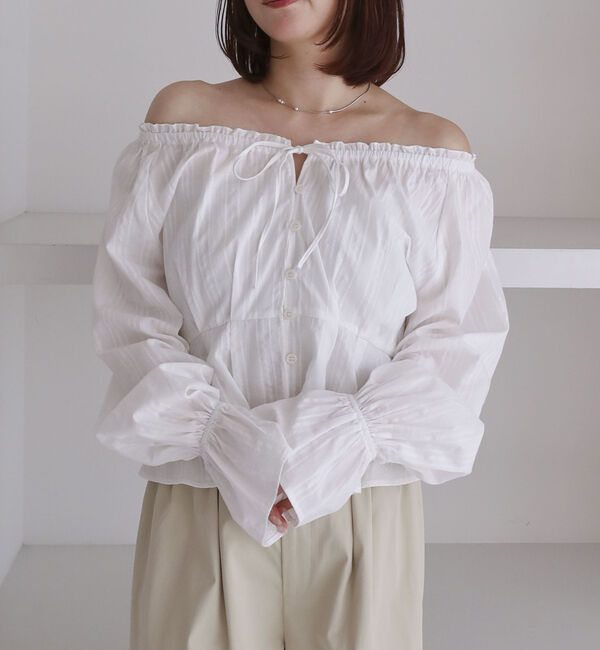 archives「からみ刺繍２ｗａｙオフショルペプラムブラウス」|シャツ・ブラウス|