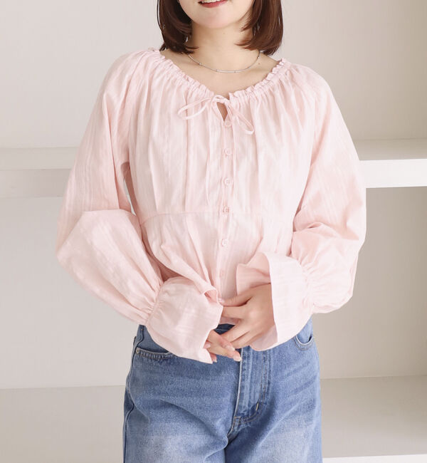 archives「からみ刺繍２ｗａｙオフショルペプラムブラウス」|シャツ・ブラウス|PINK