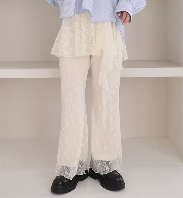 archives「レイヤードレースパンツ」|チノ|IVORY