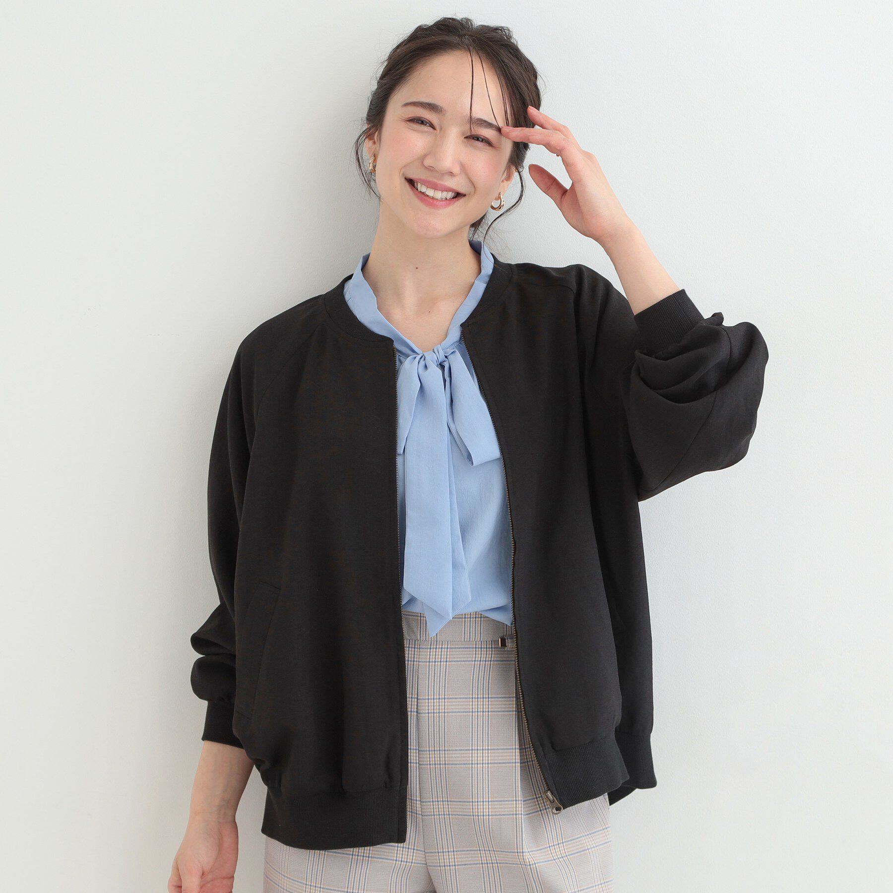 SHOO･LA･RUE「麻調リブブルゾン」|ブルゾン・スタジャン|