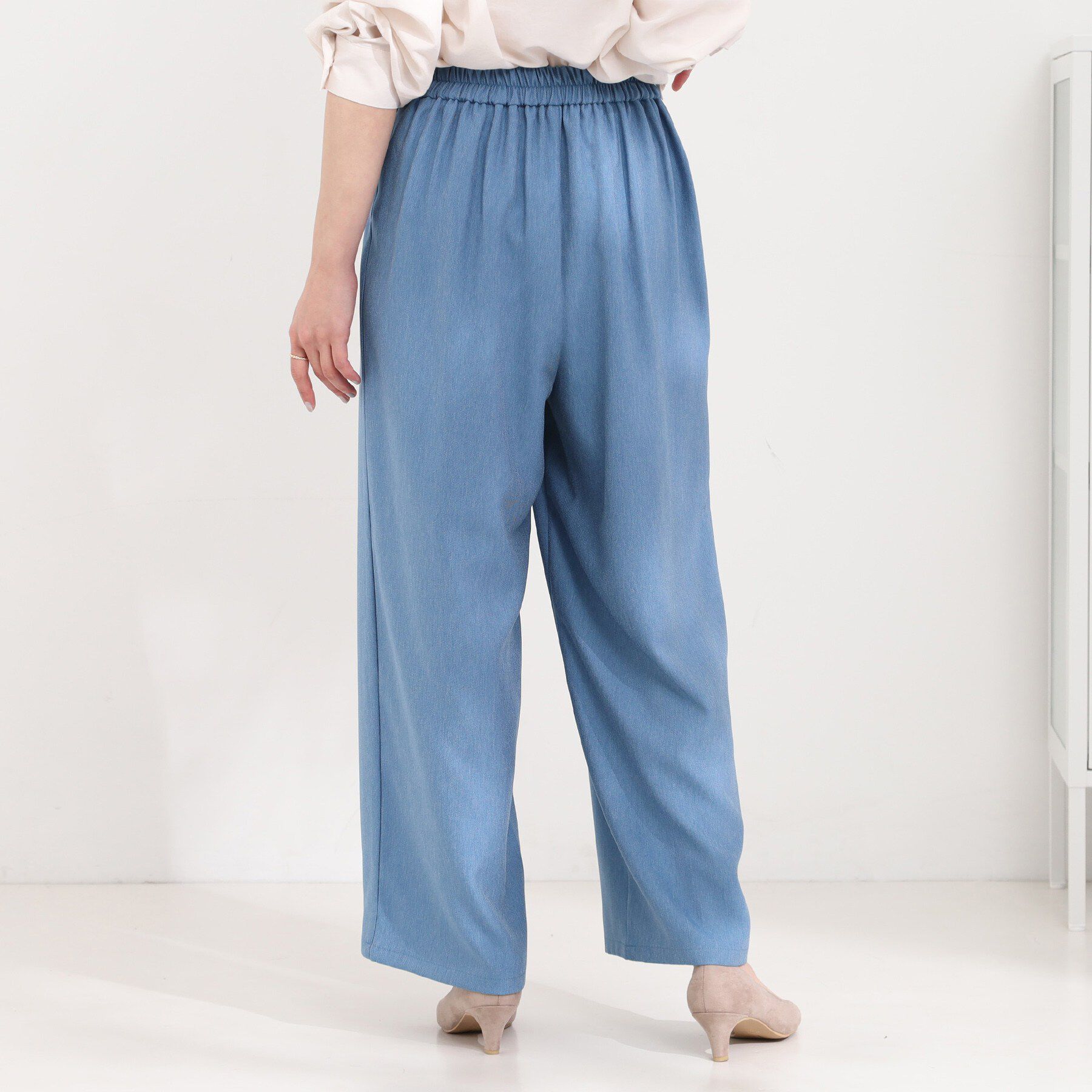 SHOO･LA･RUE「サイドボタンデニム風ワイドパンツ」|その他|