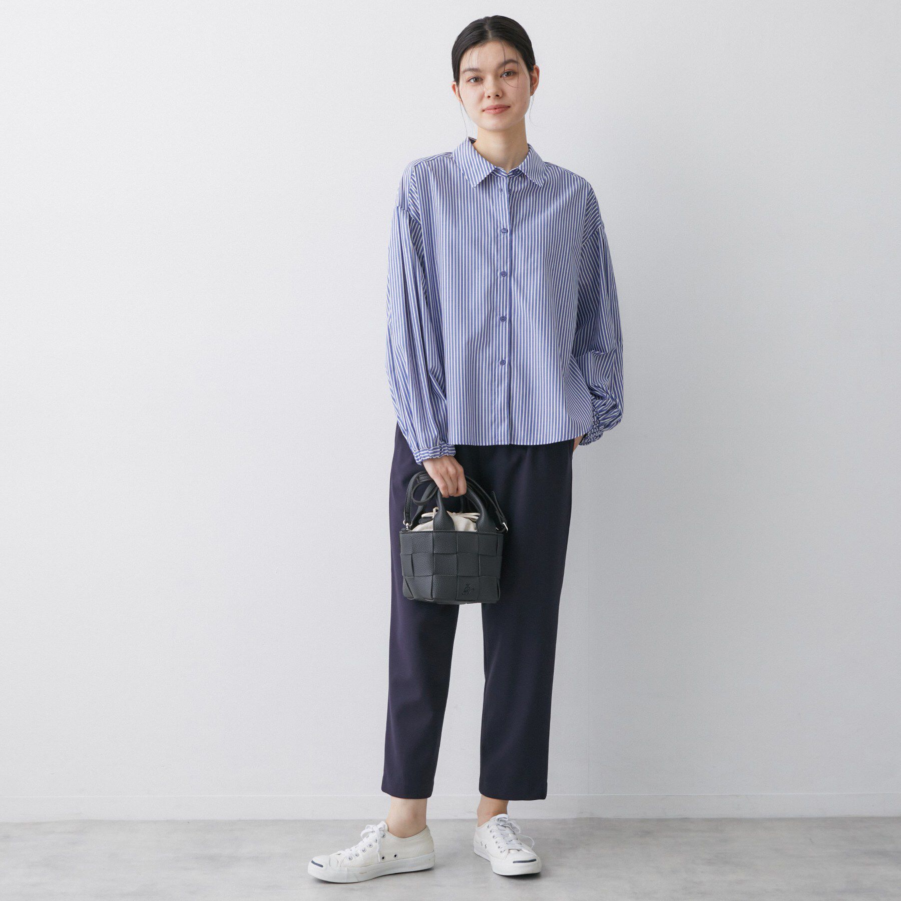 Dessin「【洗える】バルーンスリーブバンドカラーシャツ」|シャツ・ブラウス|