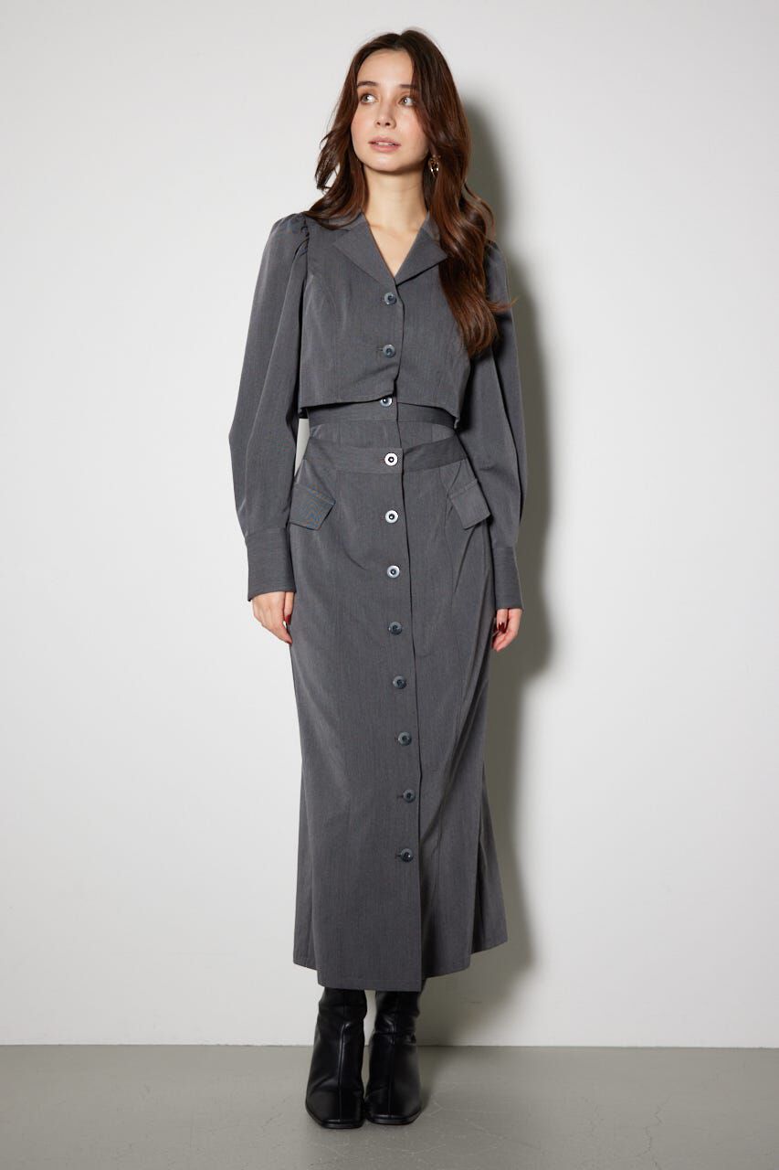 rienda「ラップパターンロングタイトワンピース」|ワンピース|