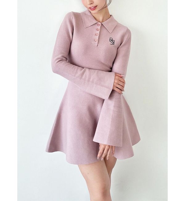 RESEXXY「ニットポロワンピース」|ワンピース|ピンク