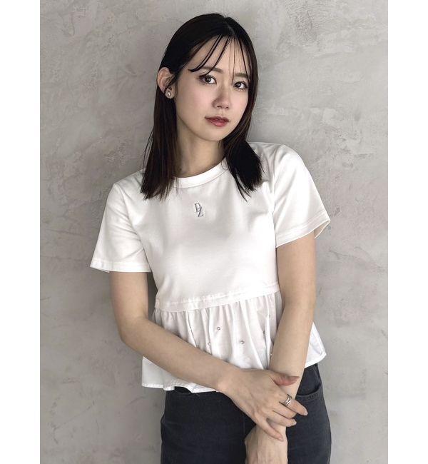 dazzlin「バックリボンビジューペプラムTシャツ」|Tシャツ・カットソー|