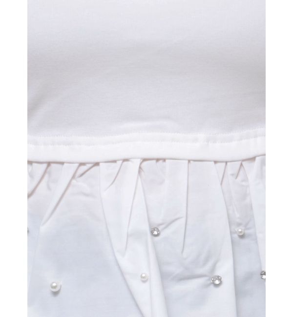 dazzlin「バックリボンビジューペプラムTシャツ」|Tシャツ・カットソー|